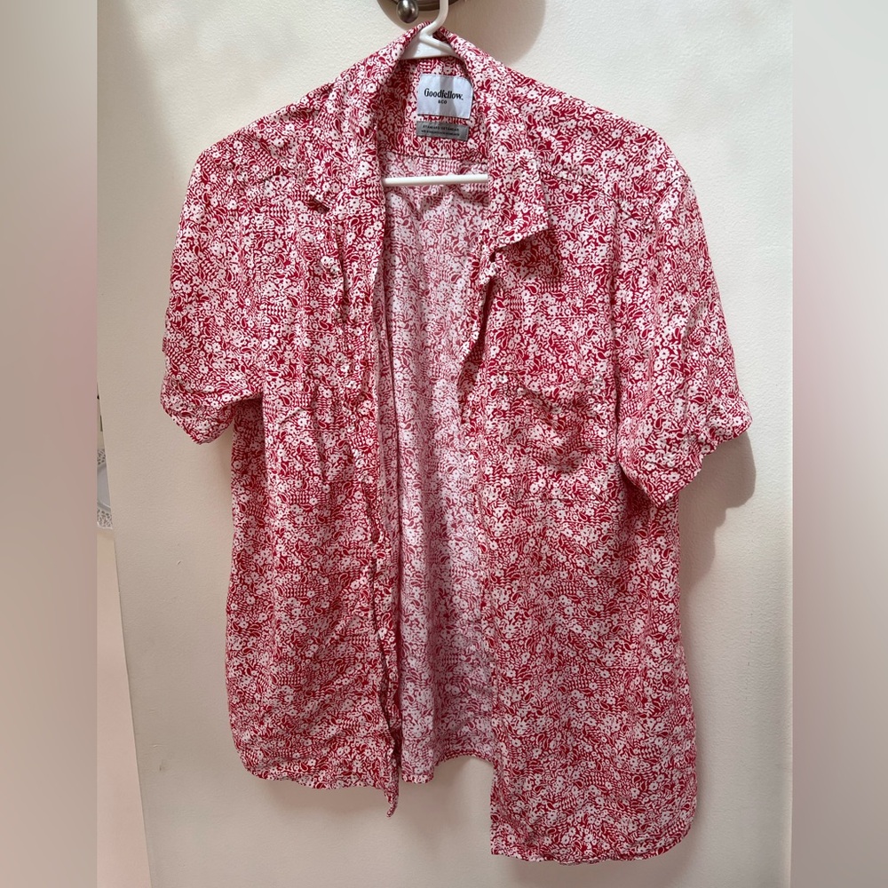 Red Floral Men's Shirt Goodfellow Med